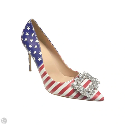 Shoes Heels Stiletto By Clothes Mentor In Blue Red & White, Size: 9