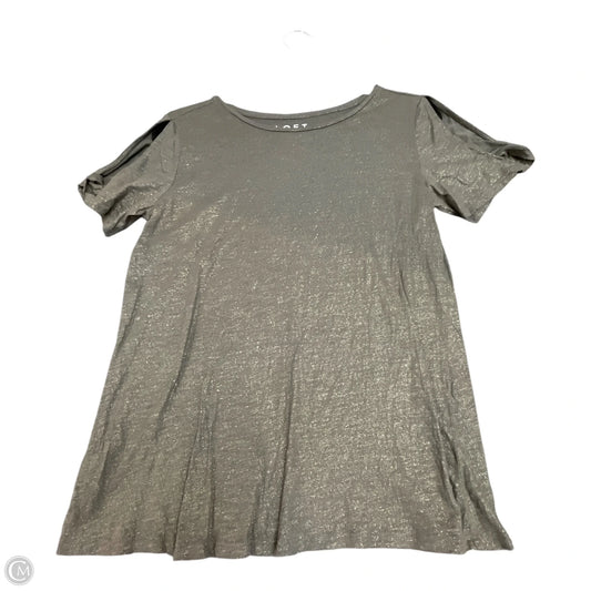 Top Short Sleeve By Loft In Gold & Green, Size: S