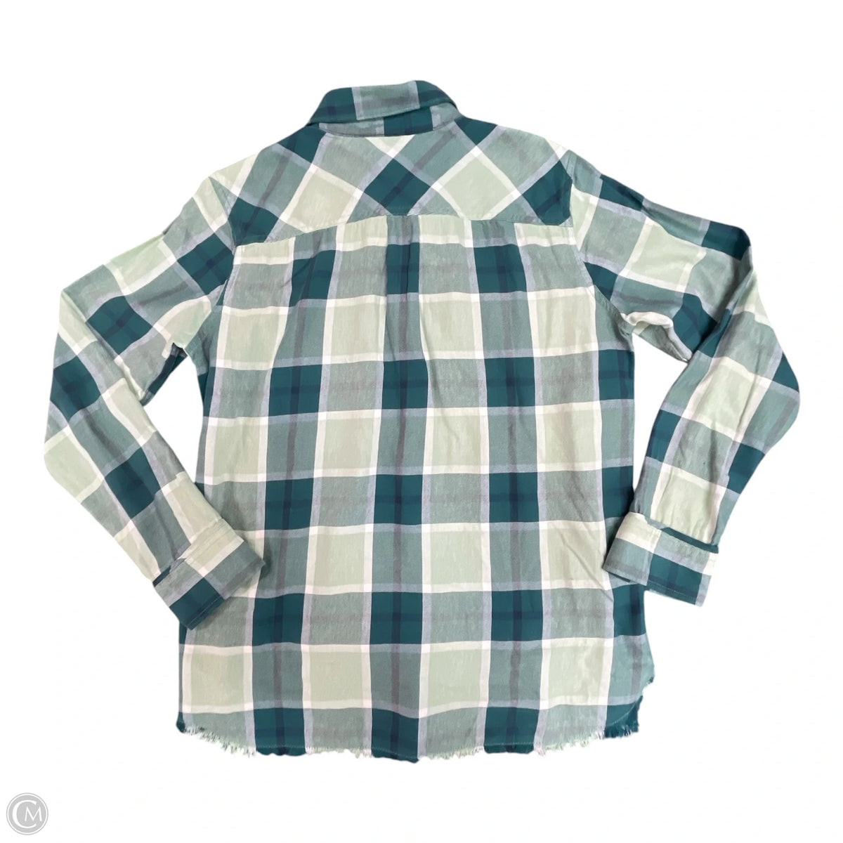 Top Long Sleeve By Eddie Bauer In Plaid Pattern, Size: M