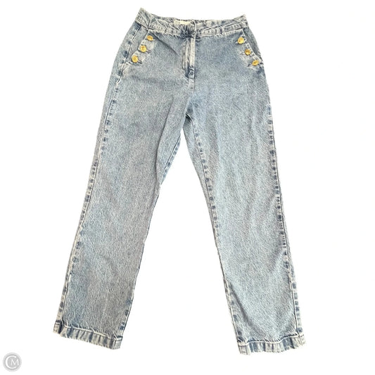 Jeans Straight By Zara In Blue Denim, Size: L