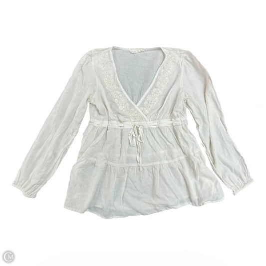 Top Long Sleeve By Lucky Brand In Ivory, Size: M