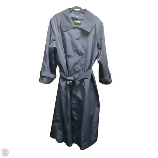 Coat Trench Coat By Larry Levine In Navy, Size: 3x