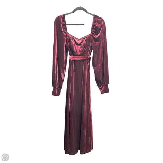 Dress Casual Midi By Cider In Maroon, Size: L