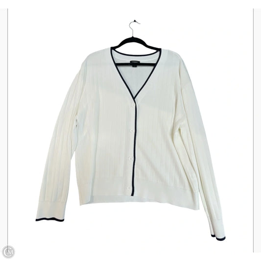 Sweater Cardigan By Halogen In White, Size: L