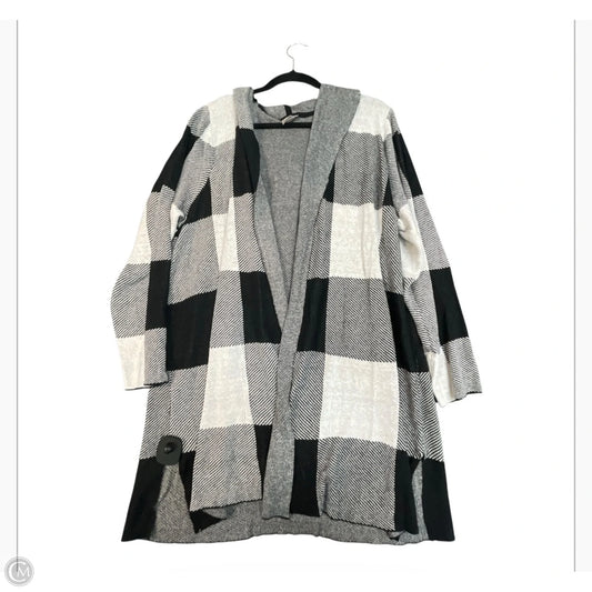 Sweater Cardigan By Chicos In Black & White, Size: Xl