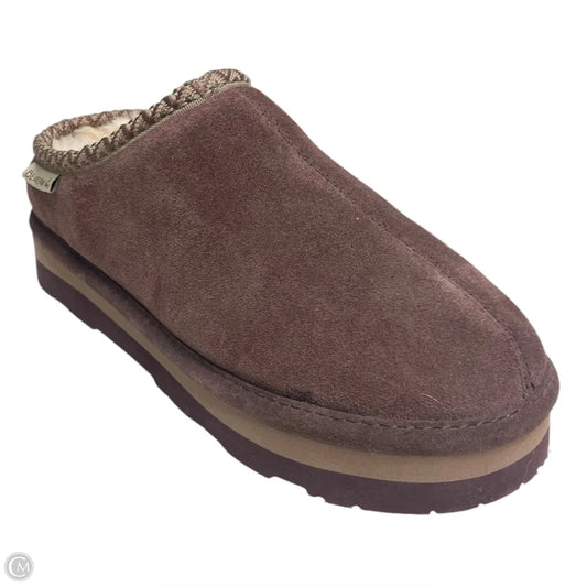 Slippers By Bearpaw In Brown & Cream, Size: 8