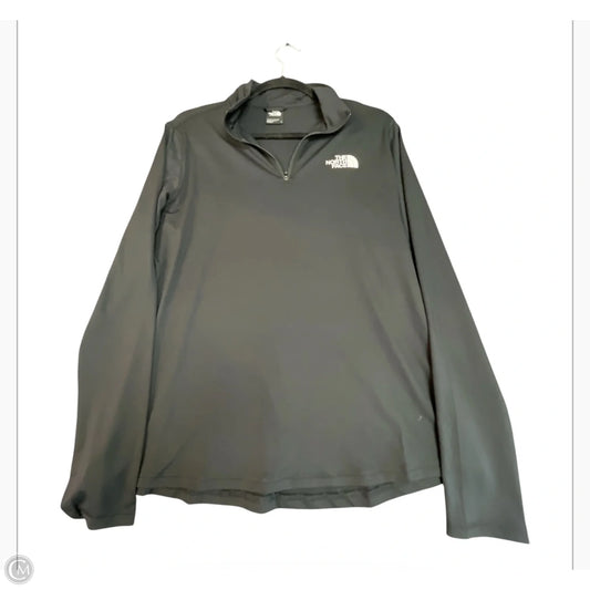 Athletic Top Long Sleeve Collar By The North Face In Black, Size: L