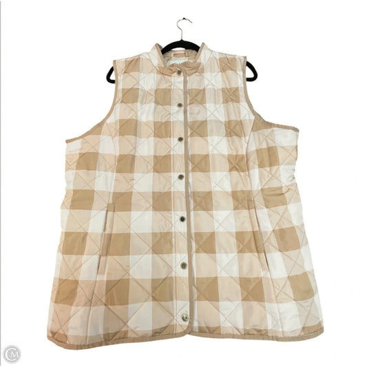 Vest Puffer & Quilted By Isaac Mizrahi Live Qvc In Pink & Tan, Size: L