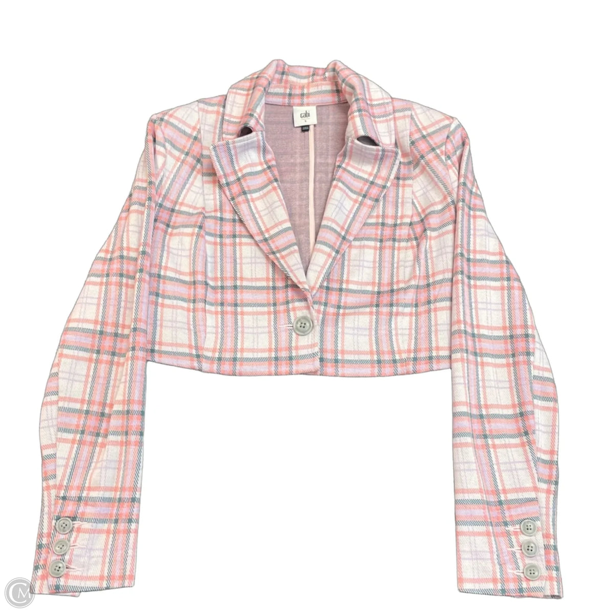 Blazer By Cabi In Plaid Pattern, Size: S