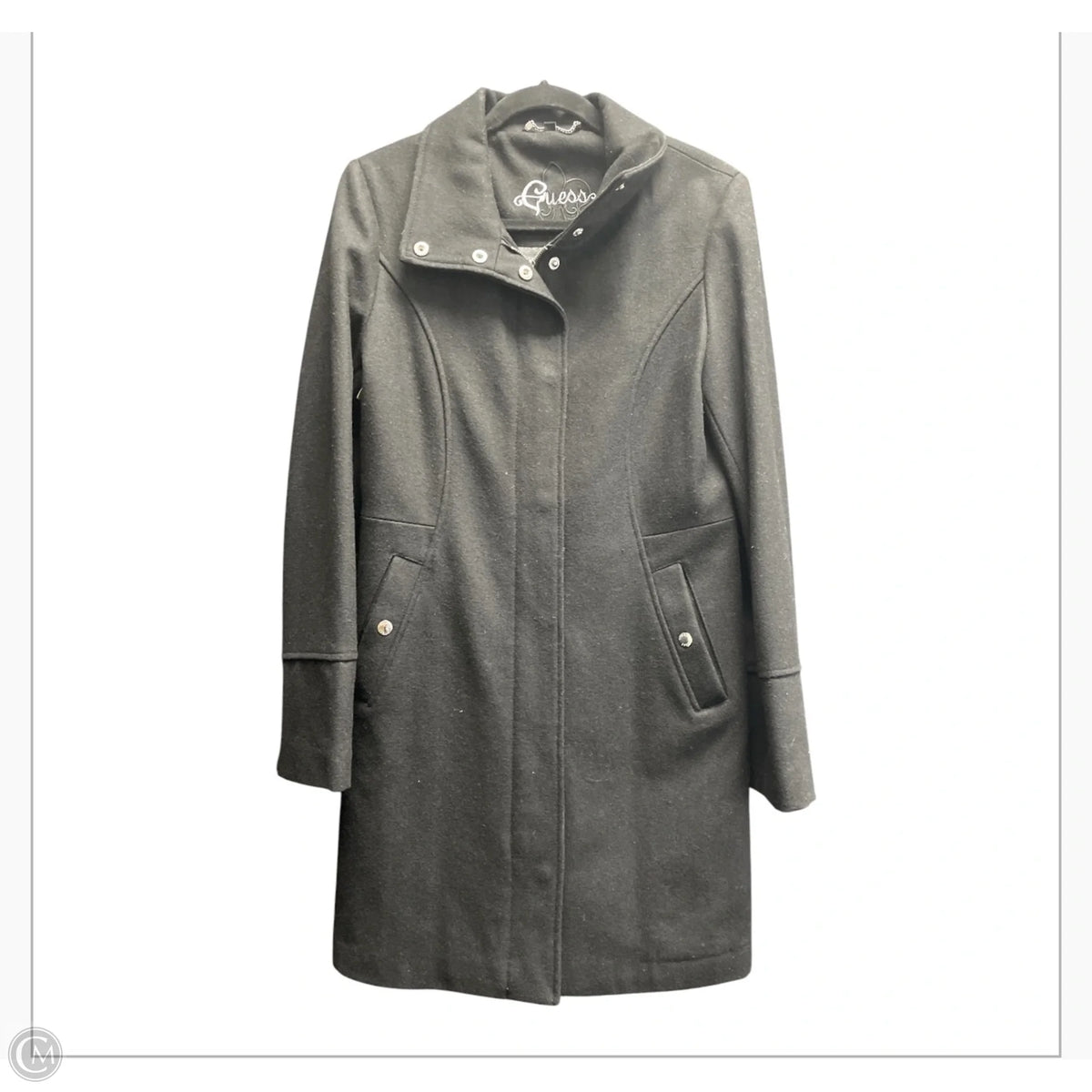Coat Wool By Guess In Black, Size: M