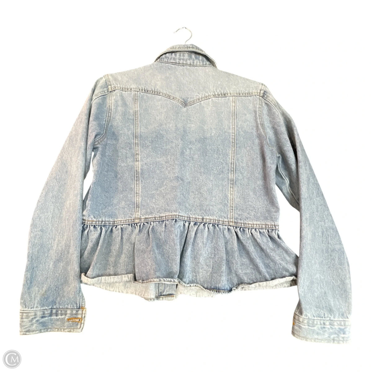 Jacket Shirt By Given Kale In Blue Denim, Size: S
