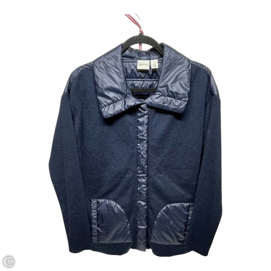 Jacket Puffer & Quilted By Zenergy By Chicos In Navy, Size: M