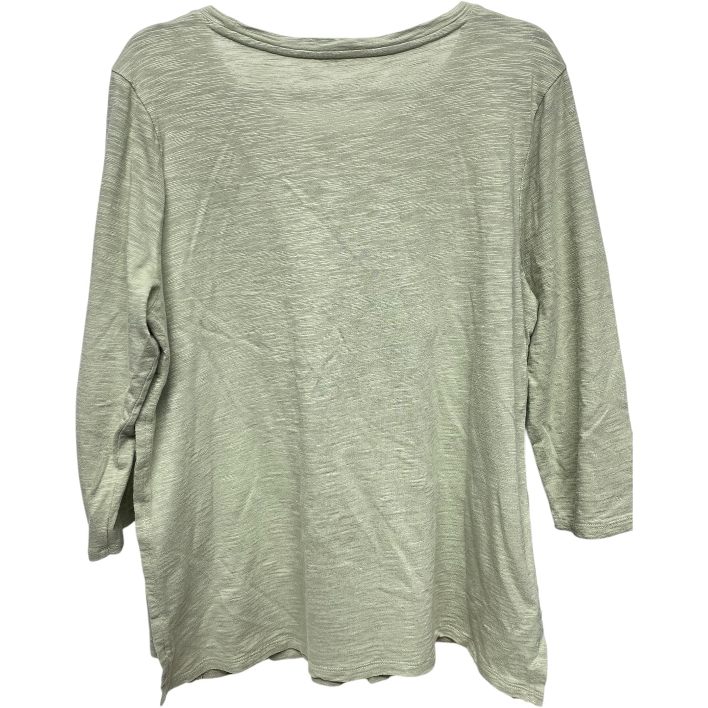 Top 3/4 Sleeve By Chicos In Green, Size: L