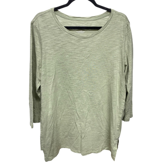 Top 3/4 Sleeve By Chicos In Green, Size: L