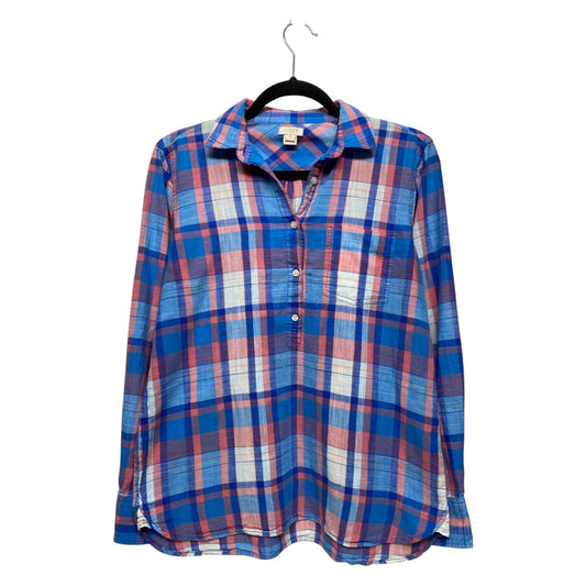 Top Long Sleeve By J. Crew In Plaid Pattern, Size: Xs