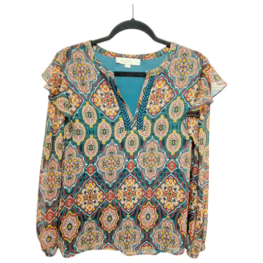 Top Long Sleeve By Loft In Multi-colored, Size: Lp