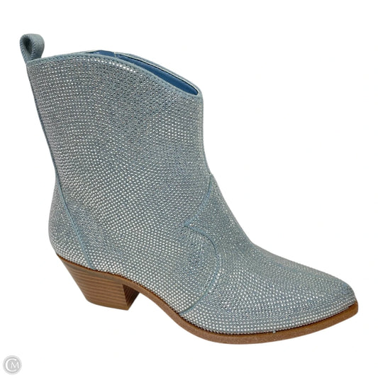 Boots Ankle Heels By Jessica Simpson In Blue & Silver, Size: 7.5