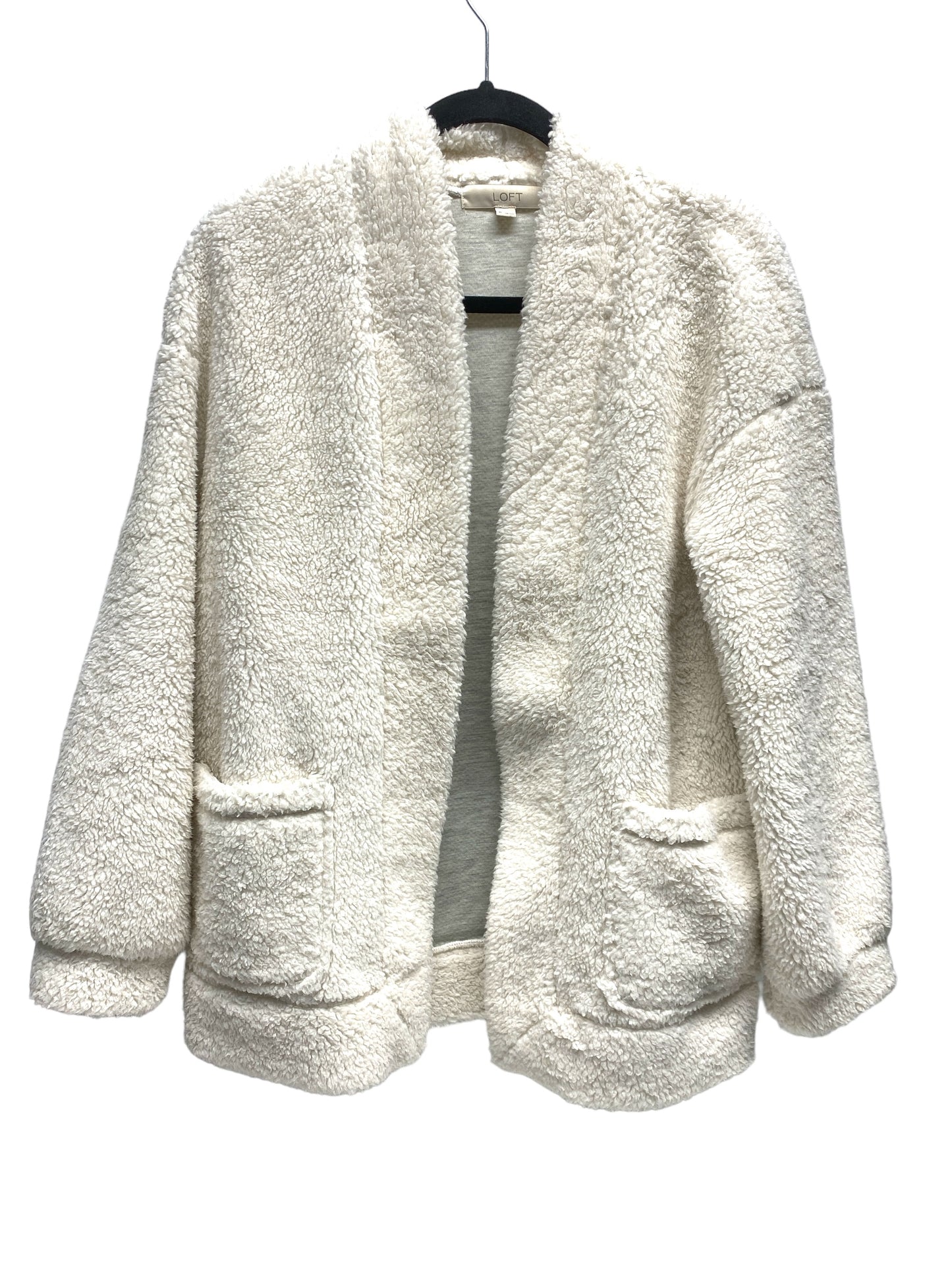 Jacket Faux Fur & Sherpa By Loft In Cream, Size: M