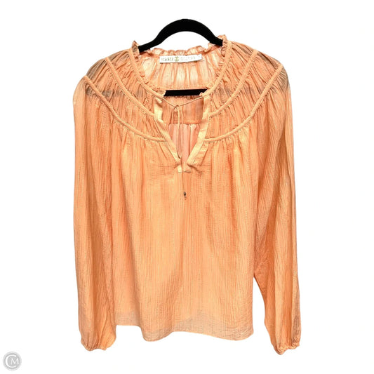 Top Long Sleeve By Marie Oliver In Orange, Size: S