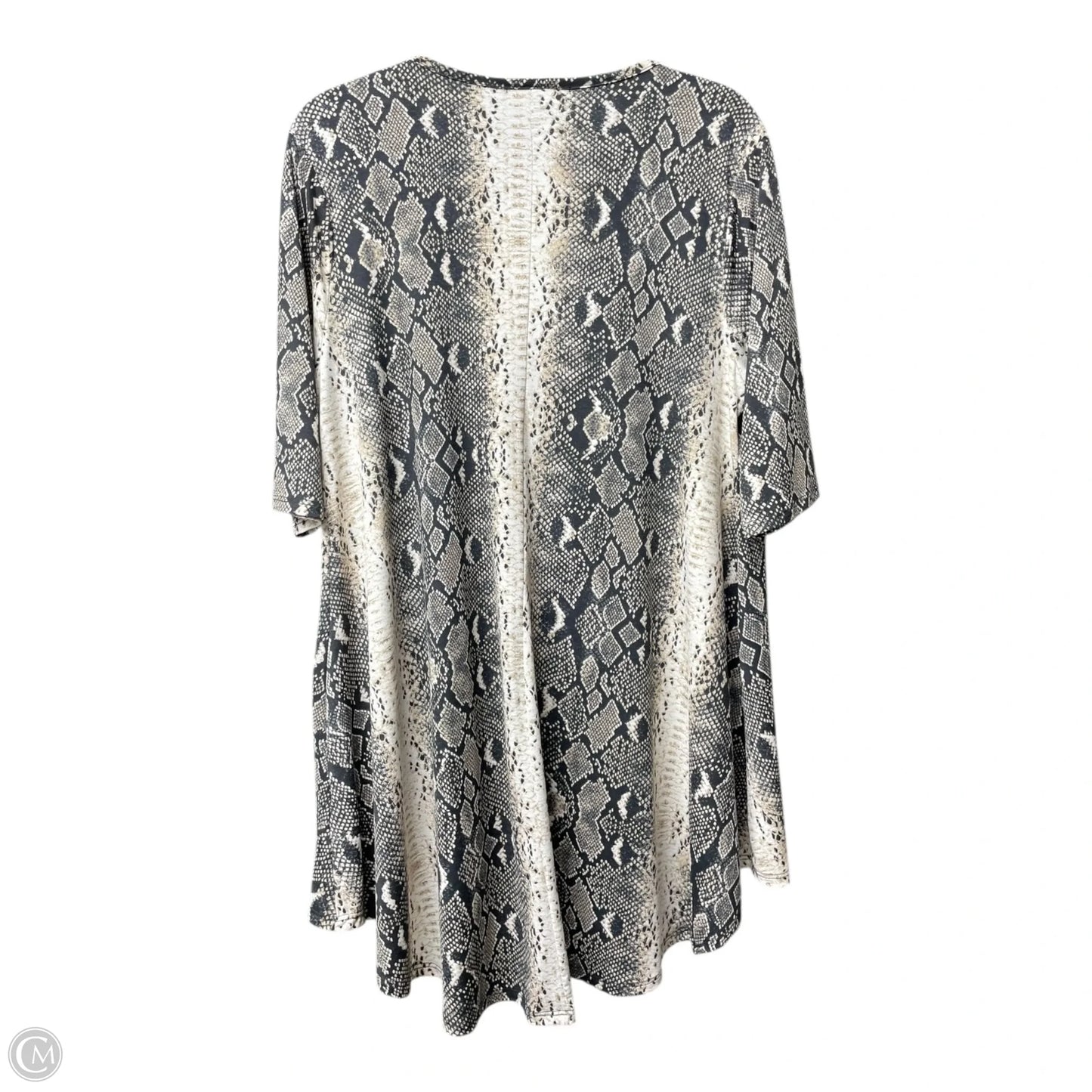 Tunic 3/4 Sleeve By LUCKY & BLESSED In Snakeskin Print, Size: L