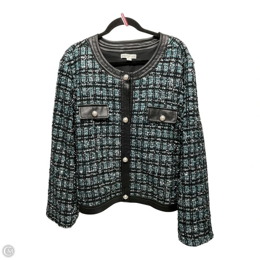 Blazer By Cato In Black & Blue, Size: 4x