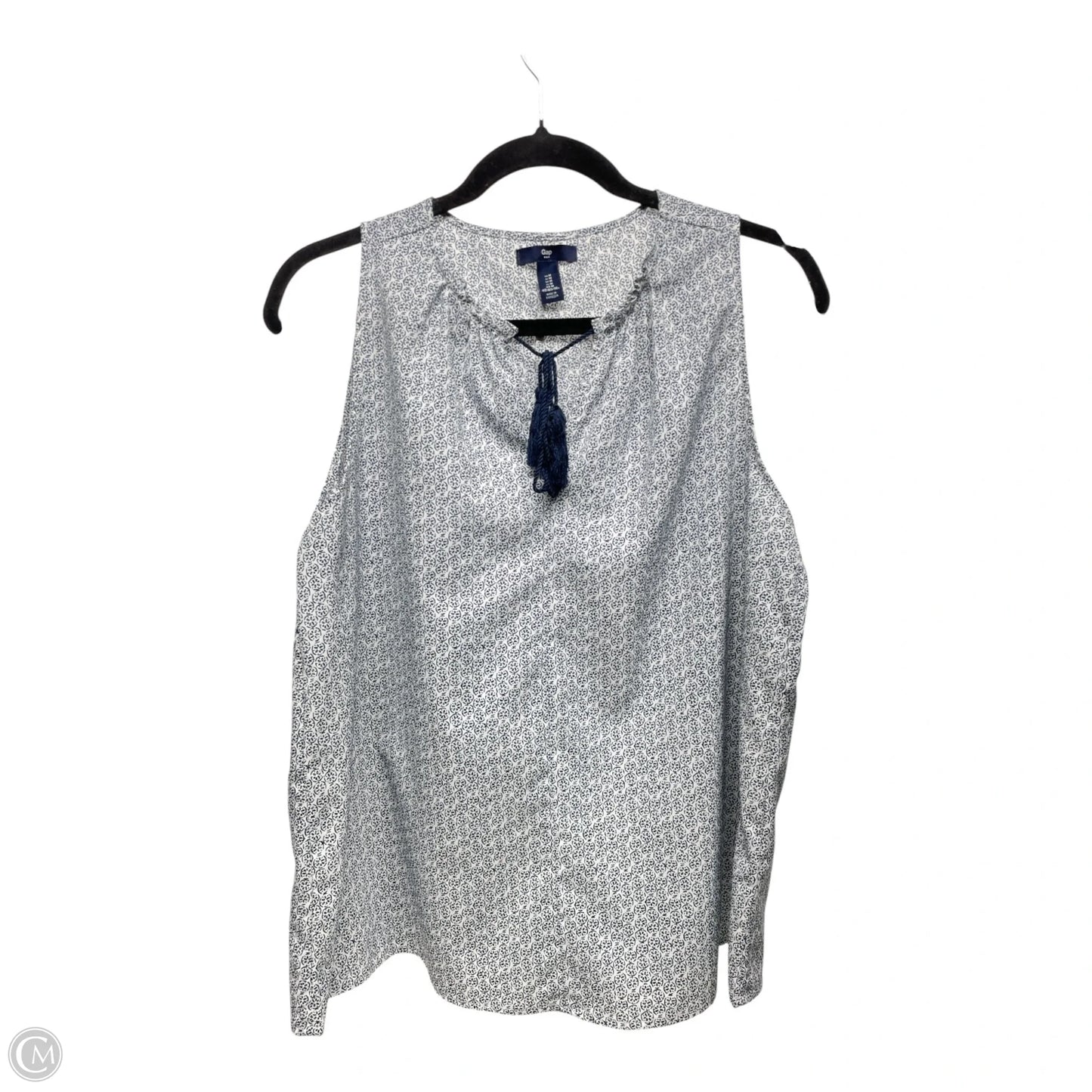 Top Sleeveless By Gap In Blue & White, Size: M