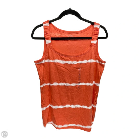 Tank Top By Loft In Orange & White, Size: M