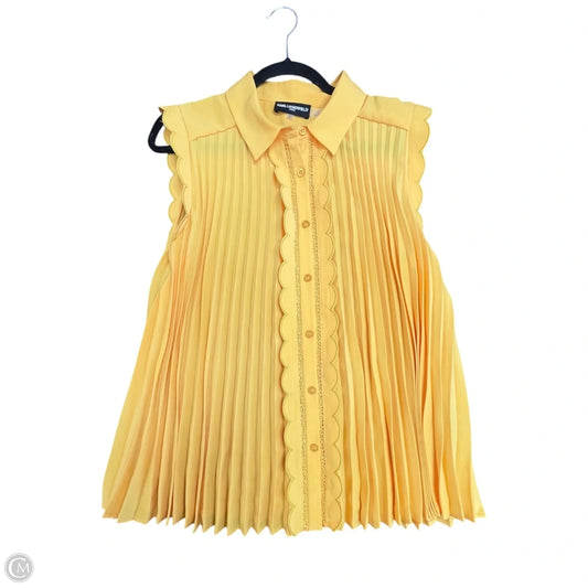 Blouse Designer By Karl Lagerfeld In Gold, Size: M