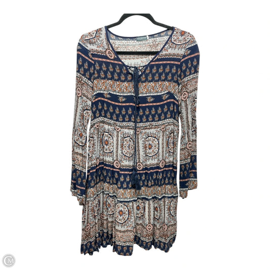 Dress Casual Short By Earthbound In Blue & Orange, Size: L