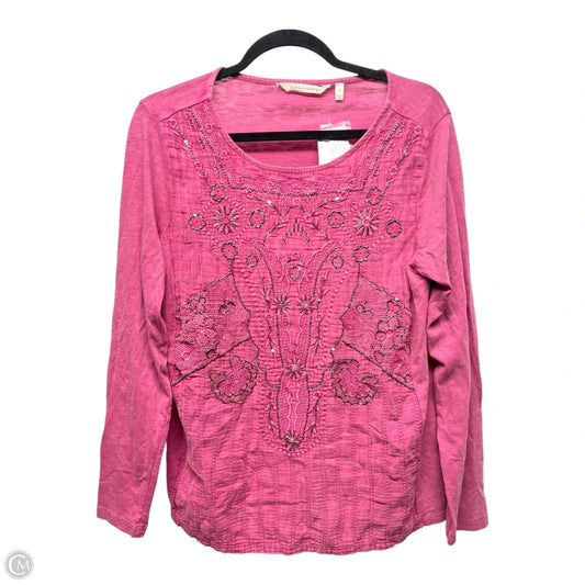 Top Long Sleeve By Soft Surroundings In Pink, Size: S