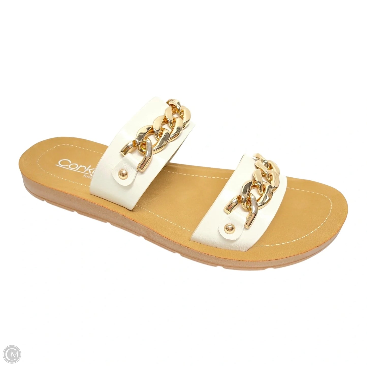 Sandals Flats By Corkys In Tan & White, Size: 10