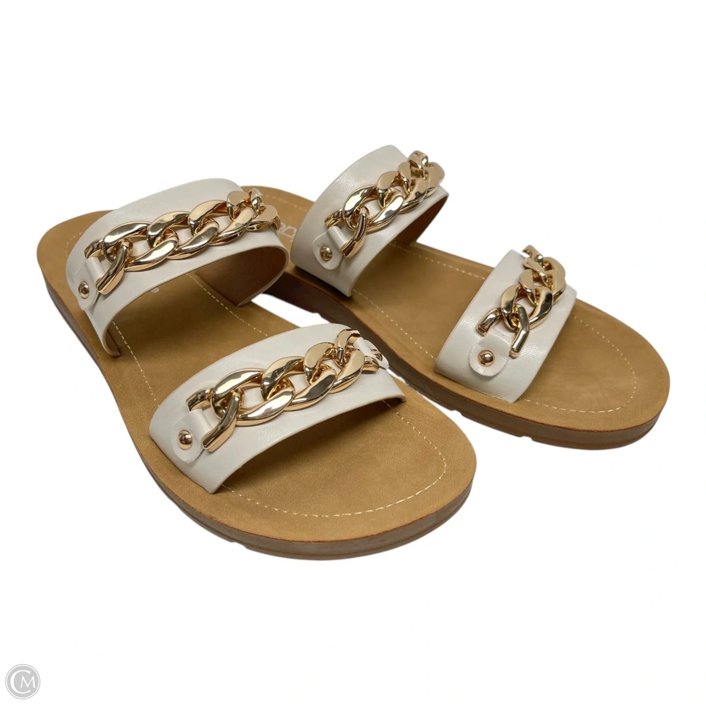Sandals Flats By Corkys In Tan & White, Size: 10