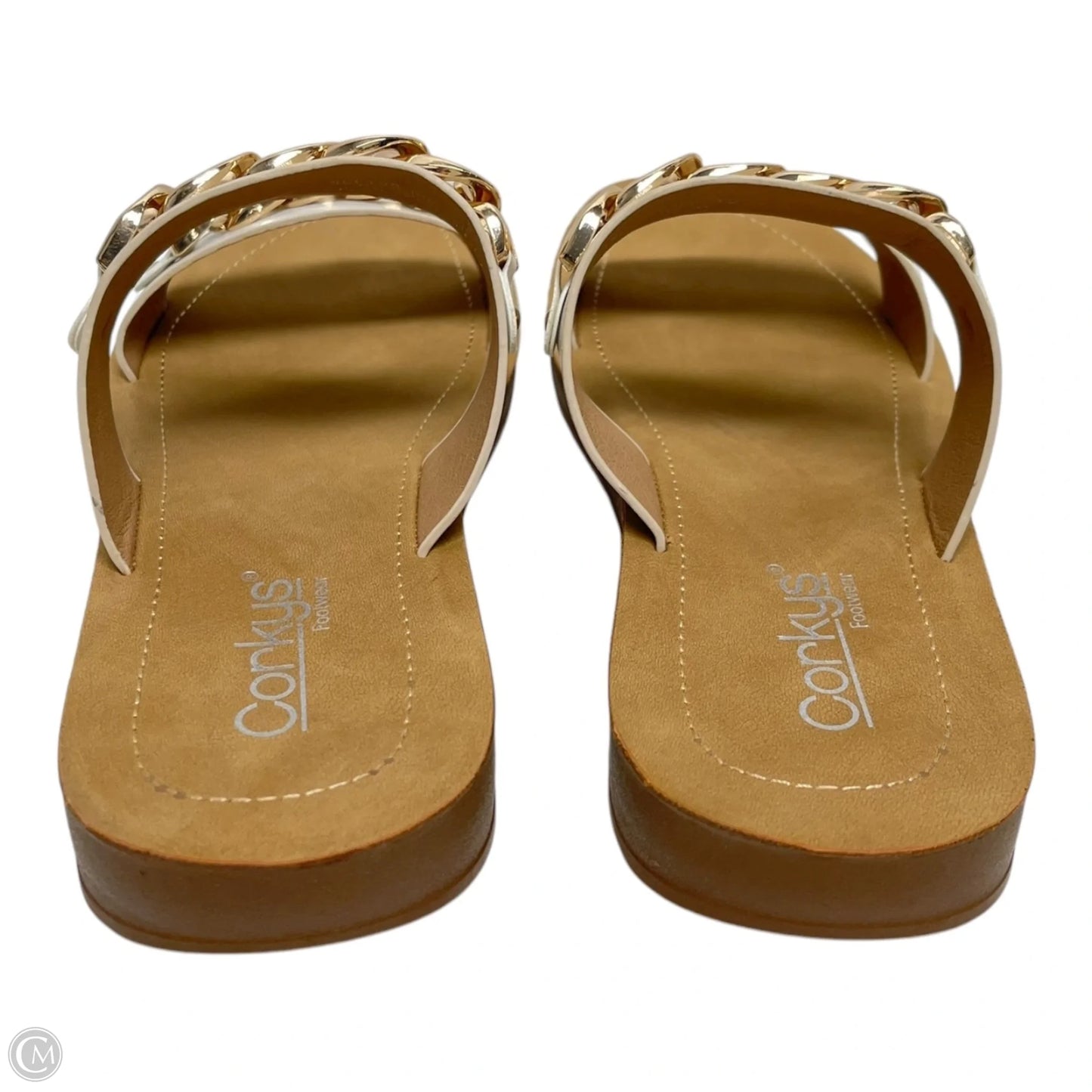 Sandals Flats By Corkys In Tan & White, Size: 10