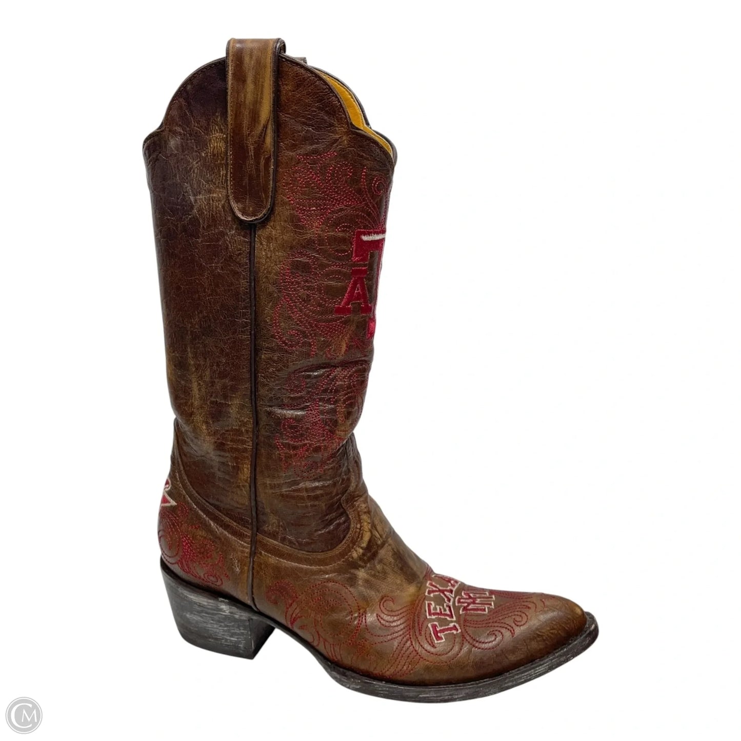 Boots Western By GAMEDAY BOOTS In Brown & Red, Size: 7.5