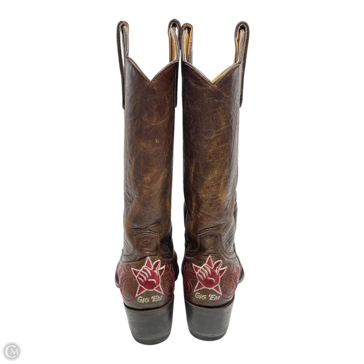 Boots Western By GAMEDAY BOOTS In Brown & Red, Size: 7.5