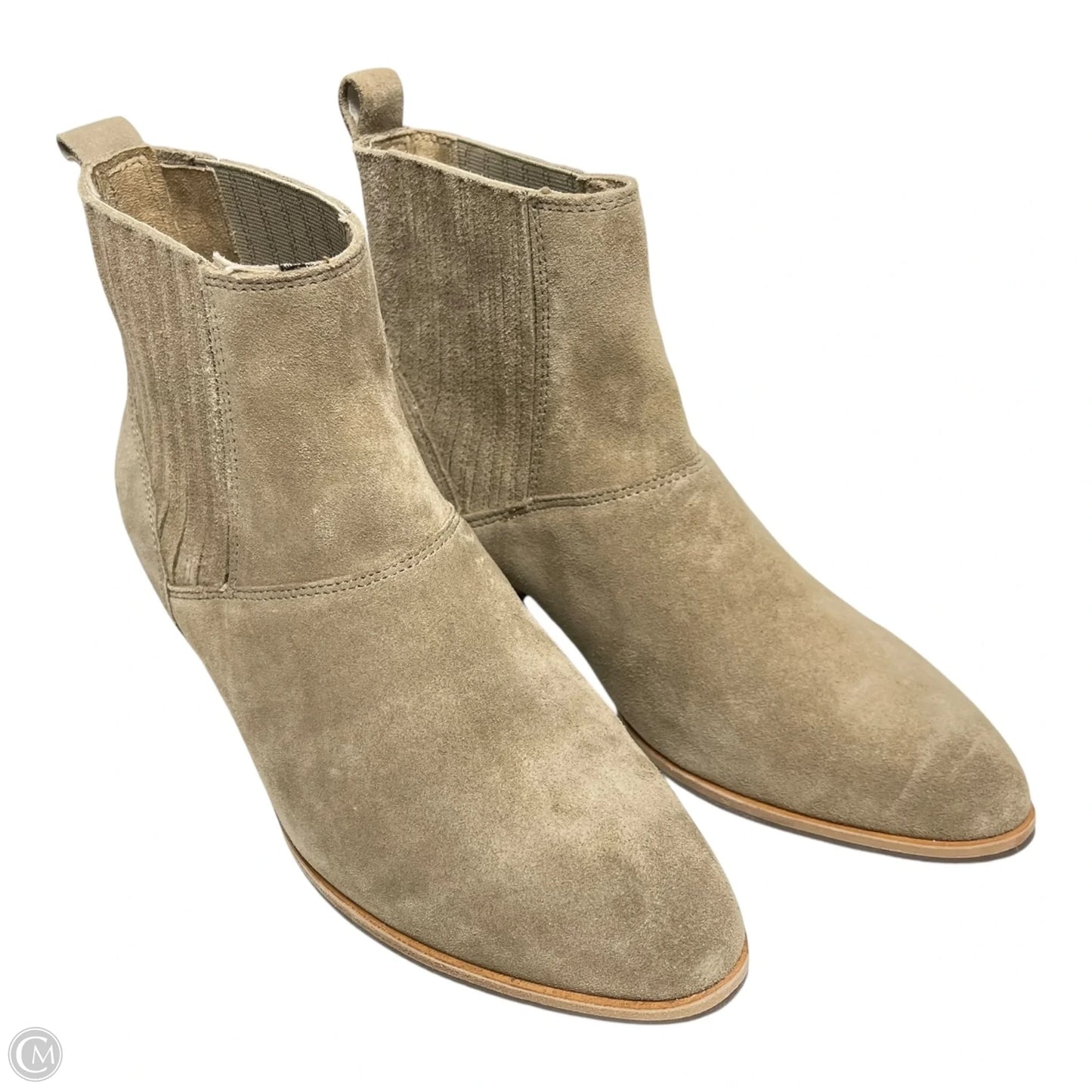 Boots Ankle Heels By Hush Puppies In Taupe, Size: 9.5