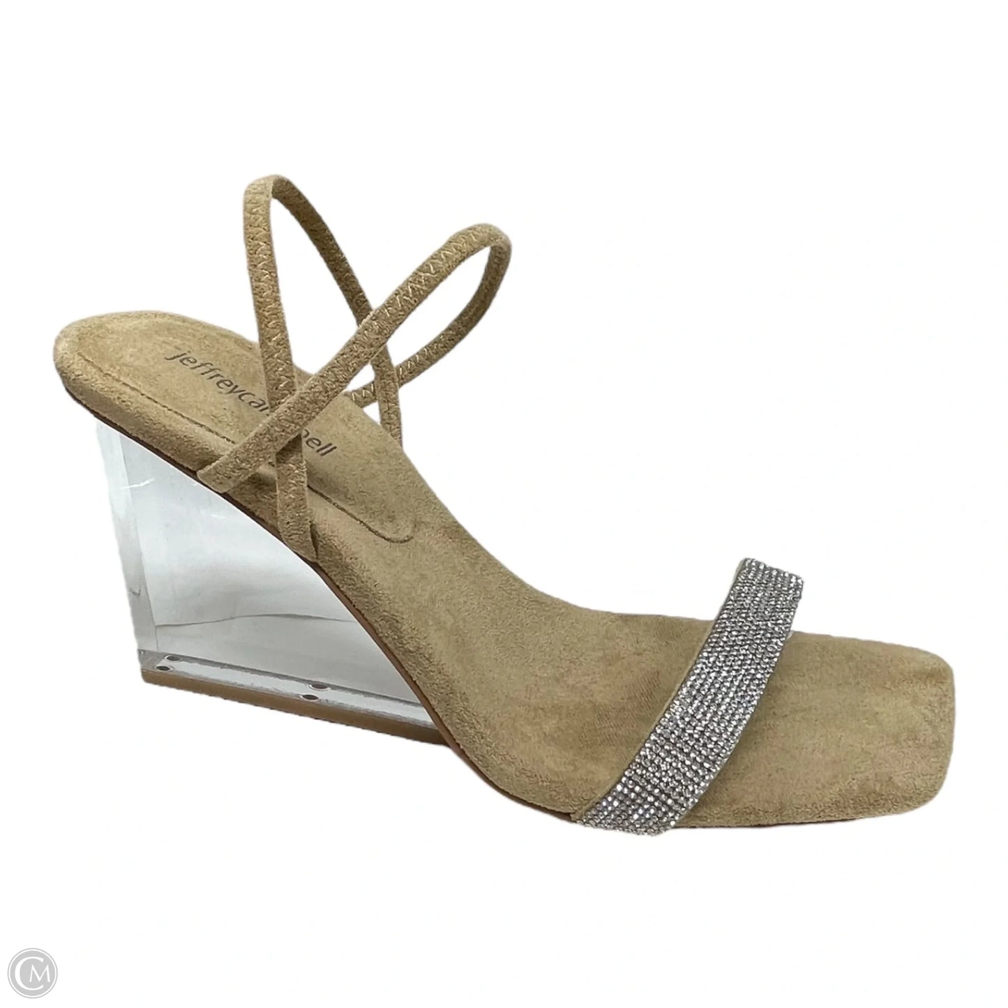 Shoes Heels Wedge By Jeffrey Campbell In Silver & Tan, Size: 10
