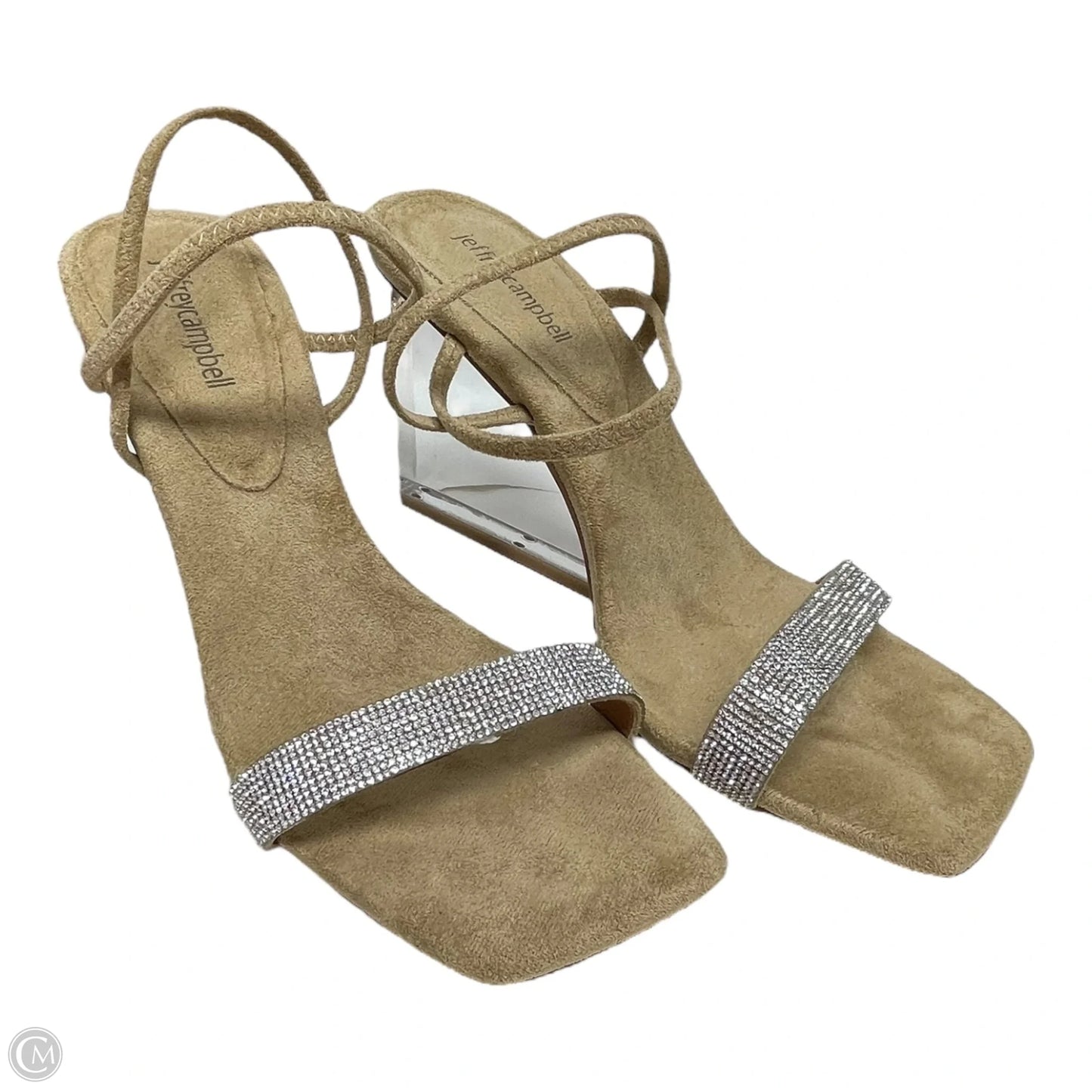 Shoes Heels Wedge By Jeffrey Campbell In Silver & Tan, Size: 10