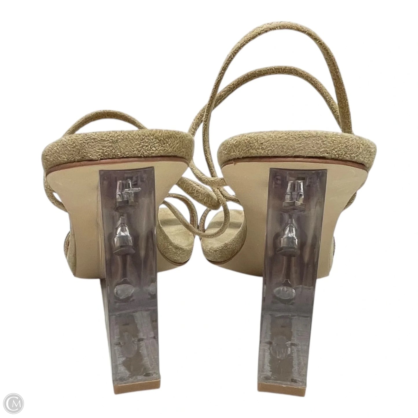 Shoes Heels Wedge By Jeffrey Campbell In Silver & Tan, Size: 10