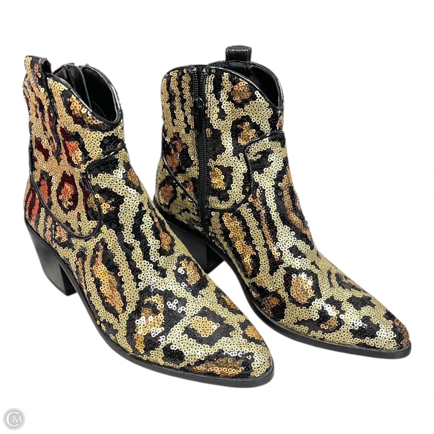 Boots Ankle Heels By Betsey Johnson In Animal Print, Size: 6