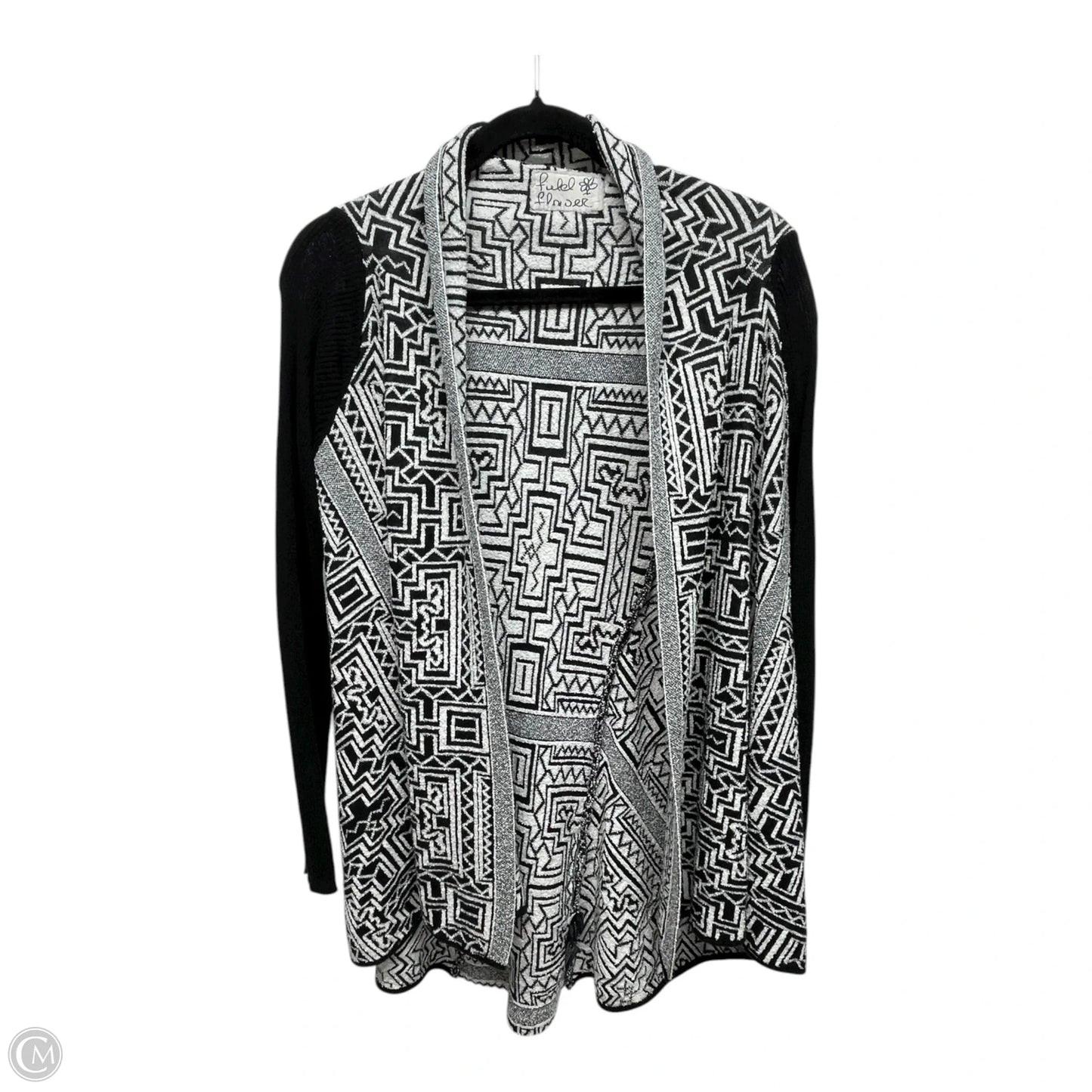 Cardigan By Field Flower In Black & White, Size: M