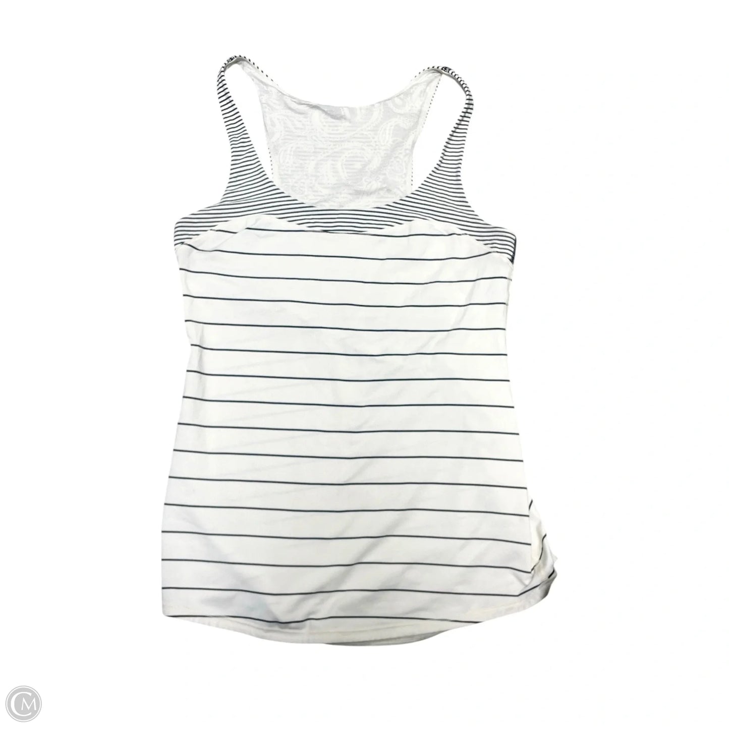 Athletic Tank Top By Lululemon In Black & Cream, Size: S