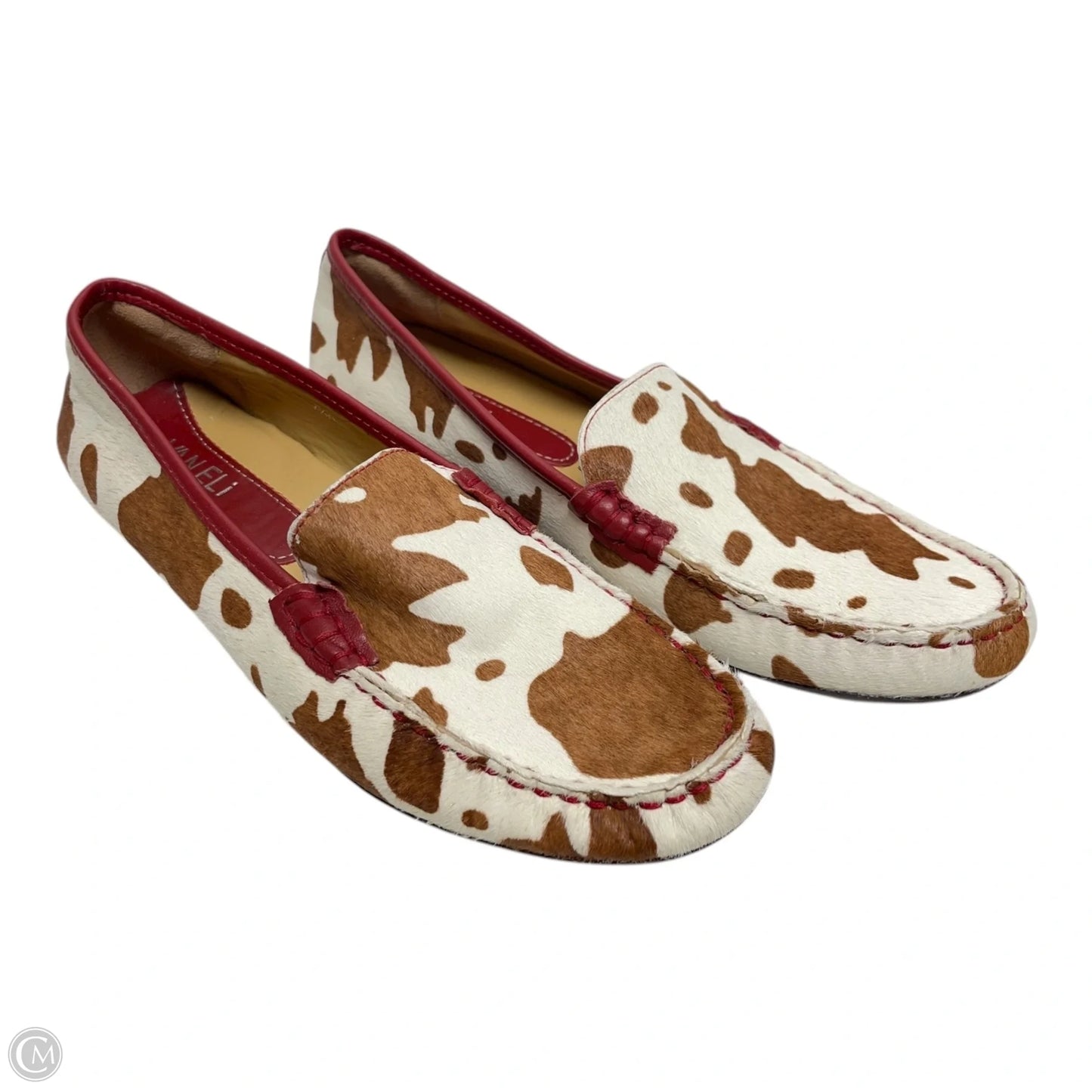 Shoes Flats By Vaneli In Brown & White, Size: 7.5