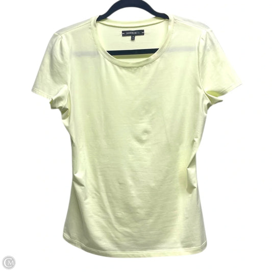Top Short Sleeve Designer By Lafayette 148 In Chartreuse, Size: M