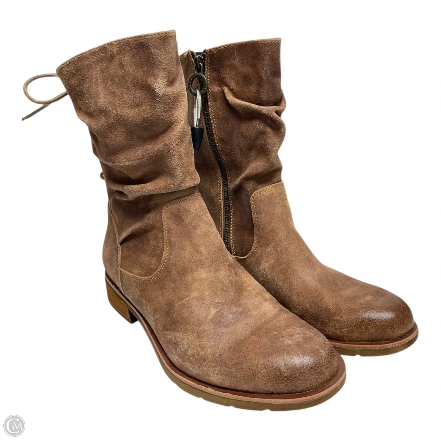 Boots Ankle Heels By Sofft In Brown, Size: 9.5