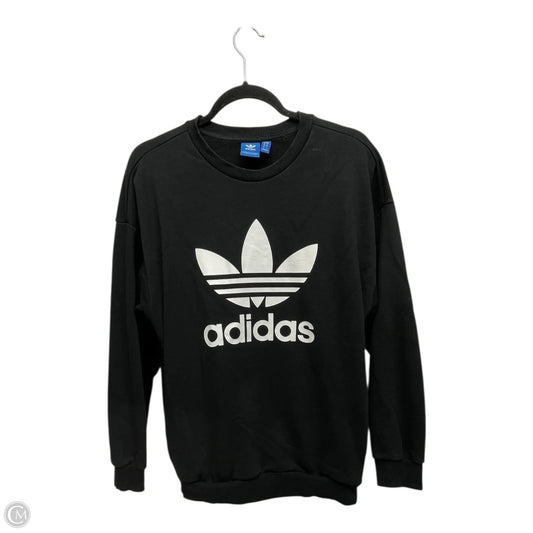 Athletic Sweatshirt Crewneck By Adidas In Black & White, Size: S