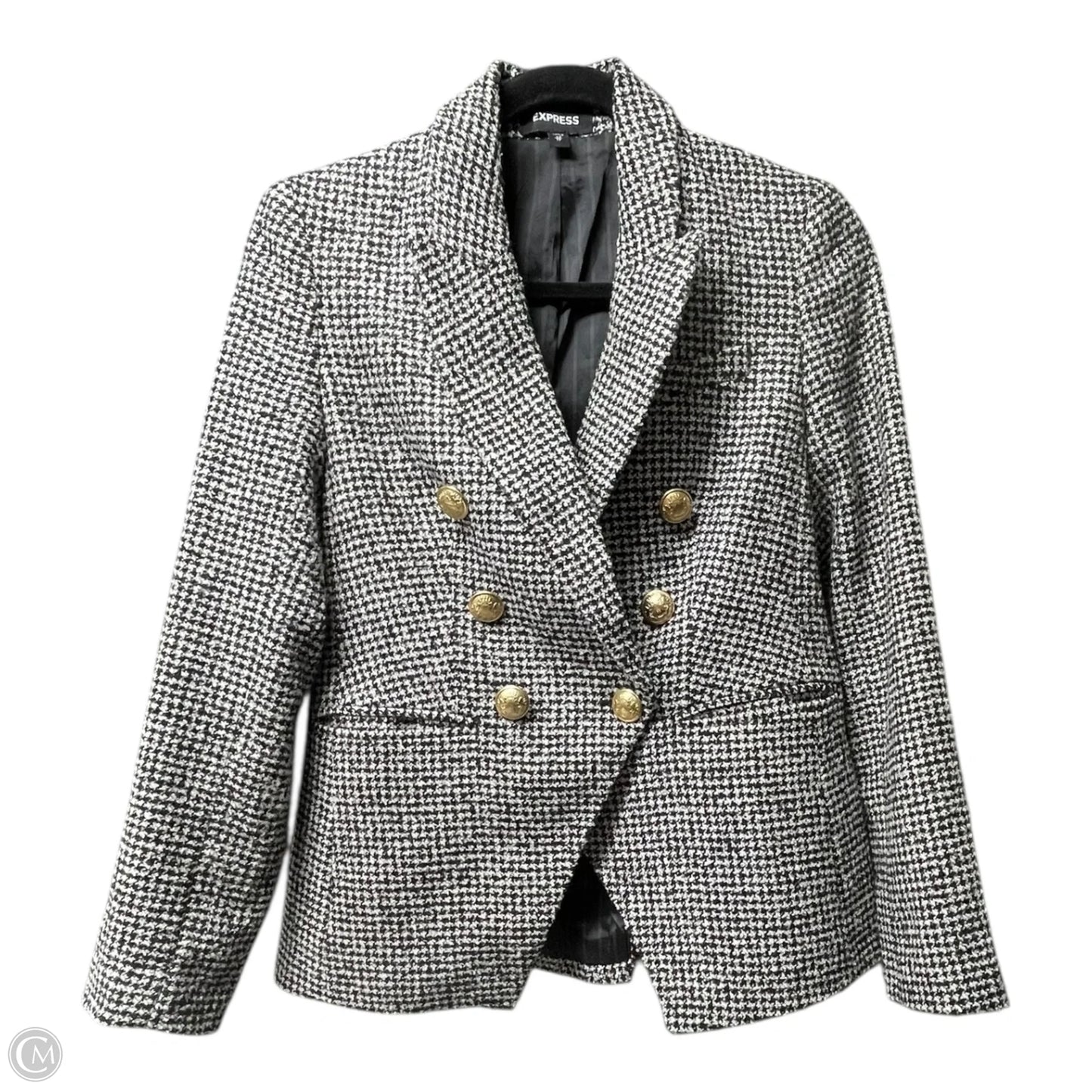 Blazer By Express In Black & White, Size: Xs