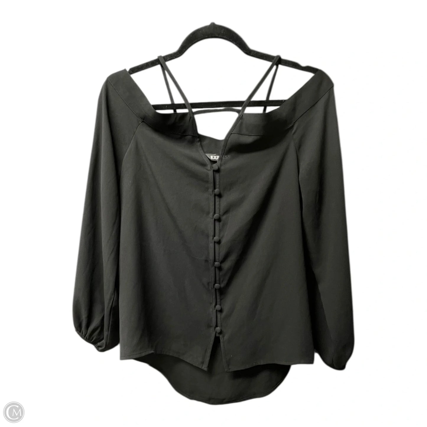 Top Long Sleeve By Express In Black, Size: Xs