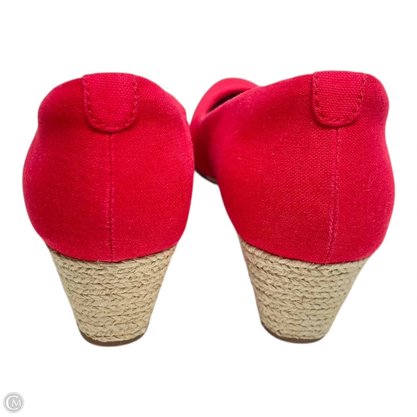 Shoes Heels Wedge By Clarks In Red & Tan, Size: 9.5