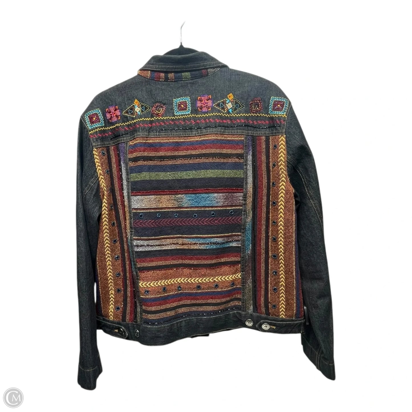 Jacket Denim By Chicos In Multi-colored, Size: L